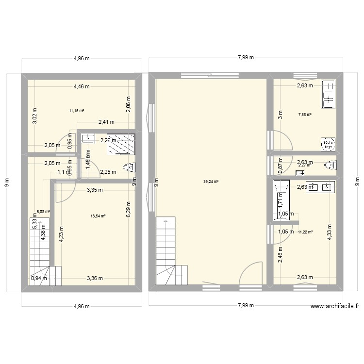 plan   Planty. Plan de 7 pièces et 96 m2