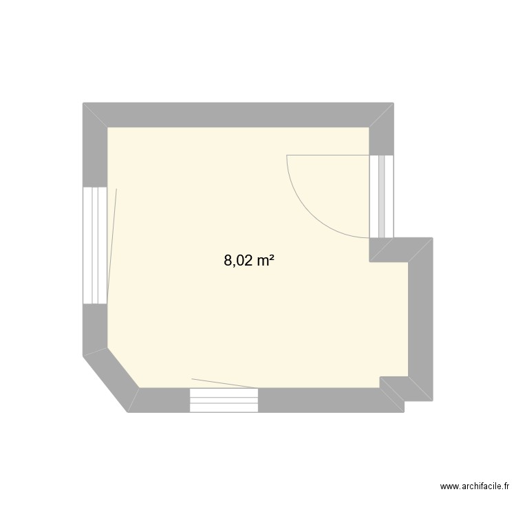 Bureau accueil 1. Plan de 1 pièce et 8 m2