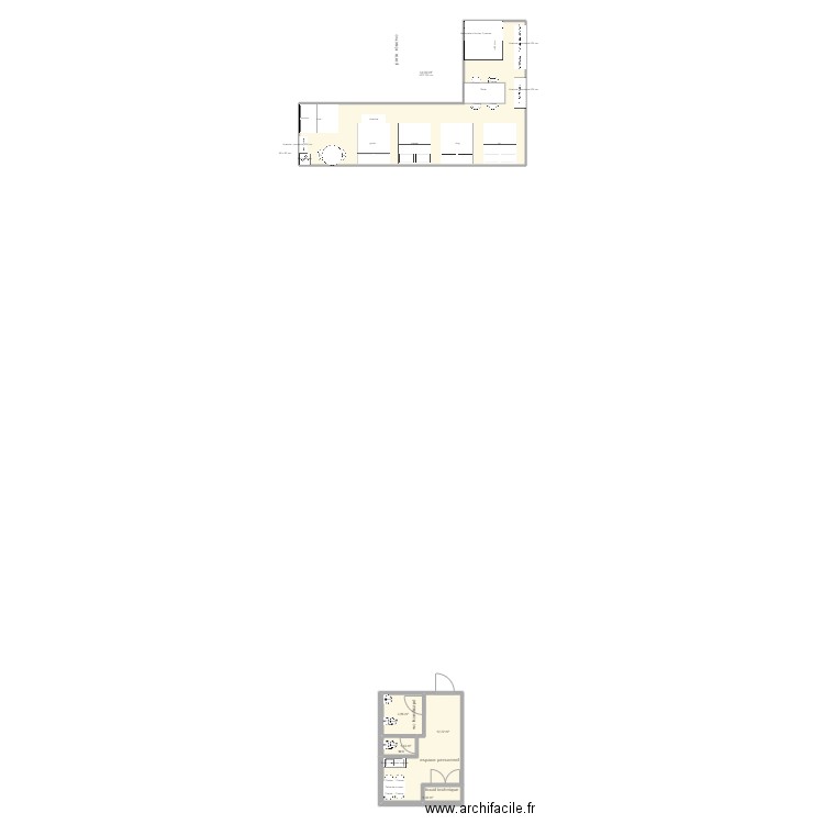 salon 2024. Plan de 5 pièces et 64 m2