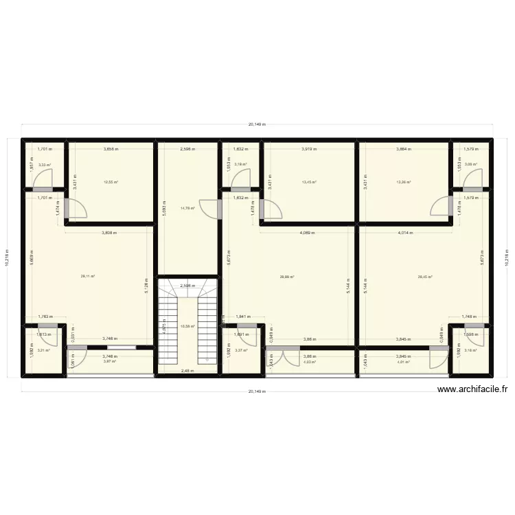 nouveau. Plan de 17  et 185 m²