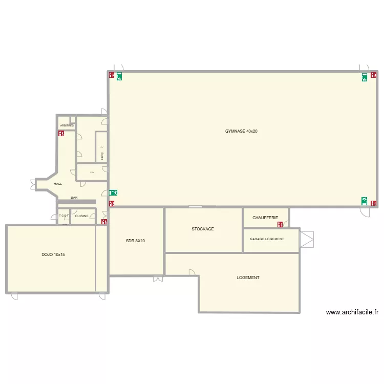 Gymnase Cresseveur Bornel. Plan de 
