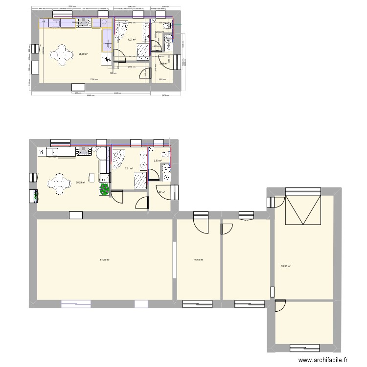 cuisine 2. Plan de 11 pièces et 206 m2