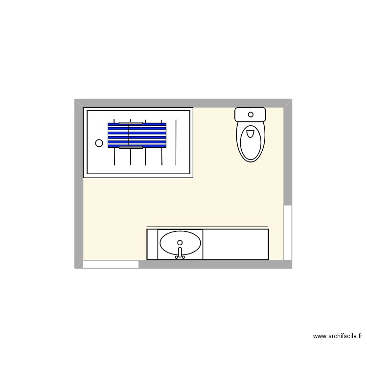 SDB Sharly-Anna. Plan de 1 pièce et 5 m2