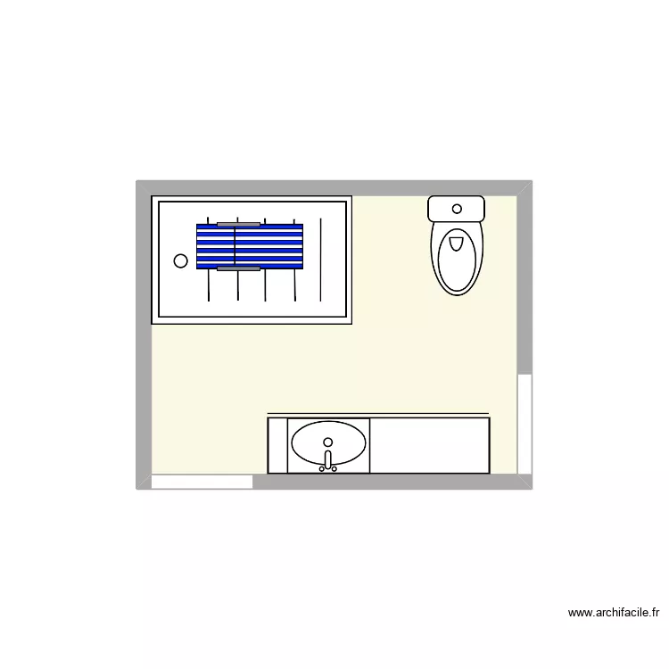 SDB Sharly-Anna. Plan de 1  et 5 m²