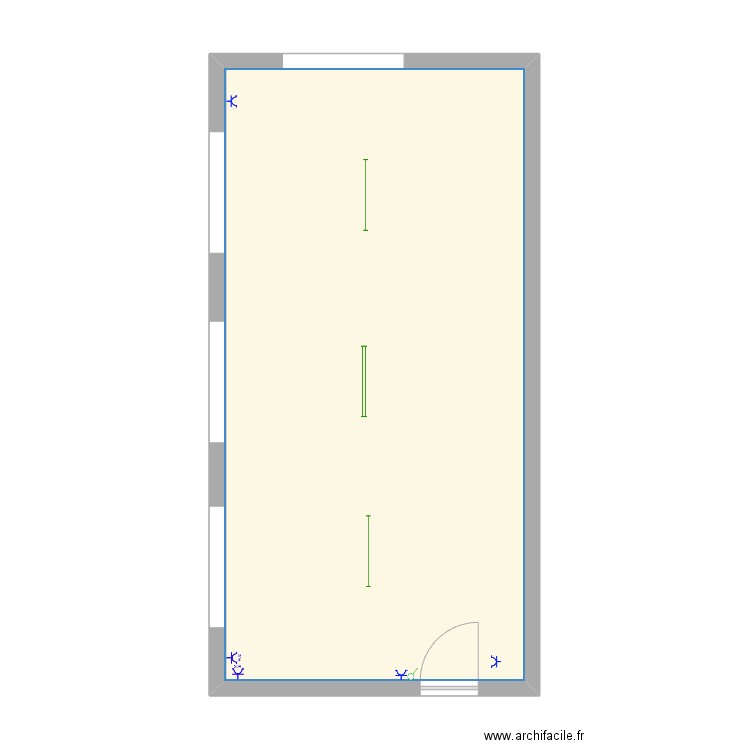 cercle Delécluse. Plan de 1 pièce et 48 m2