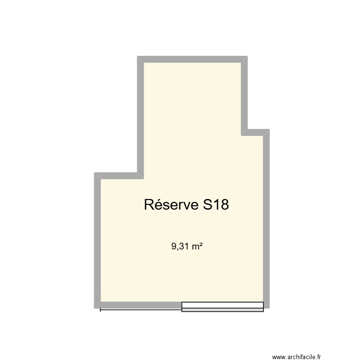 Réserve S18 CHU Helora Mons Kennedy. Plan de 1 pièce et 9 m2