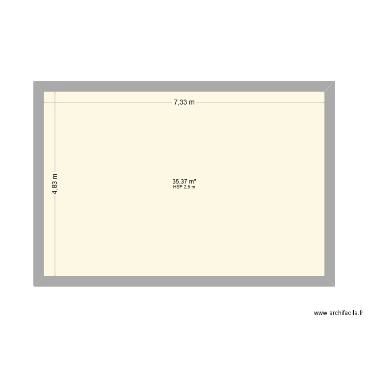 111. Plan de 1 pièce et 35 m2