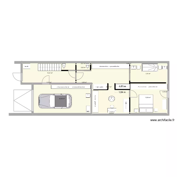 DE GAULLE. Plan de 12  et 76 m²