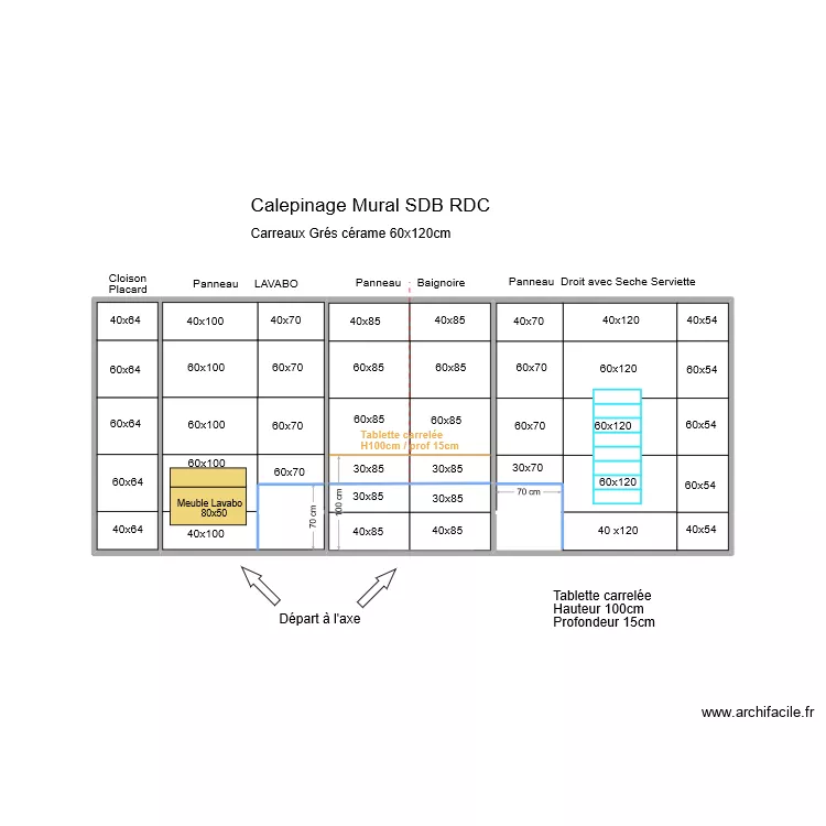 70 Joinville SDB V2 Joints align&eacute;s et Tablette carrel&eacute;e RDC. Plan de 