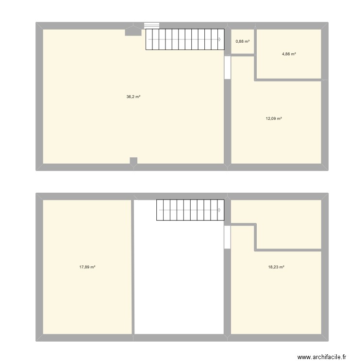 maison2. Plan de 6 pièces et 90 m2