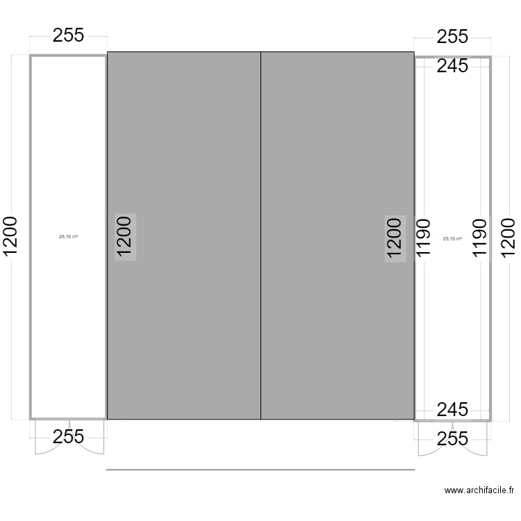 containers moulin neuf vue de dessus coté entrée. Plan de 0 pièce et 0 m2