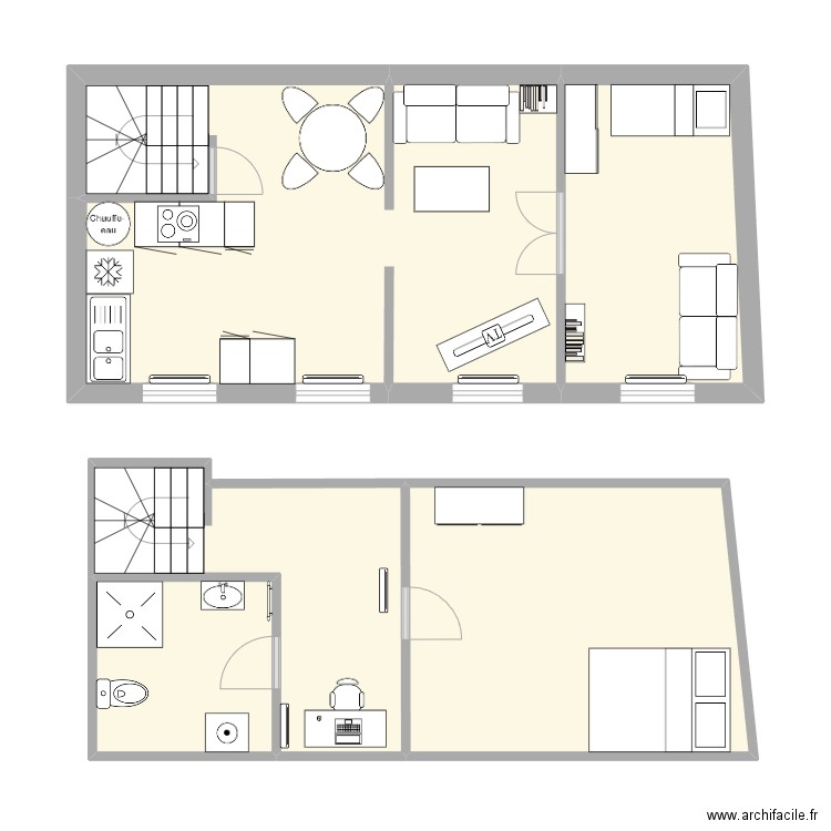 Yainville. Plan de 5 pièces et 64 m2