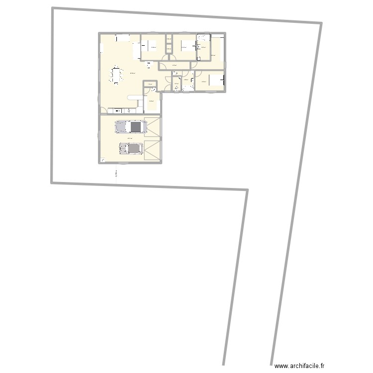 Maison 7. Plan de 14 pièces et 174 m2