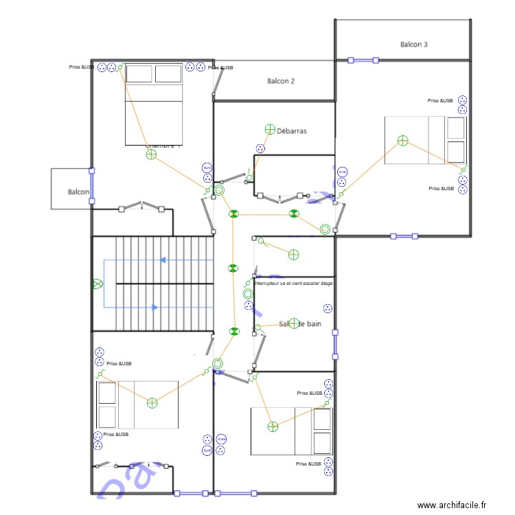 Plan Laurie & Ludo étage. Plan de 0 pièce et 0 m2