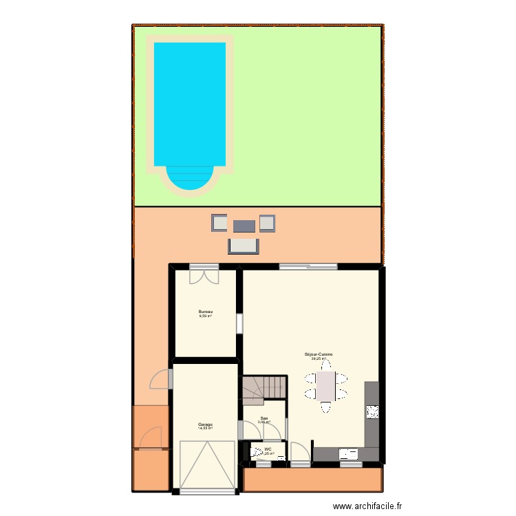 BITSCHY. Plan de 21 pièces et 241 m2