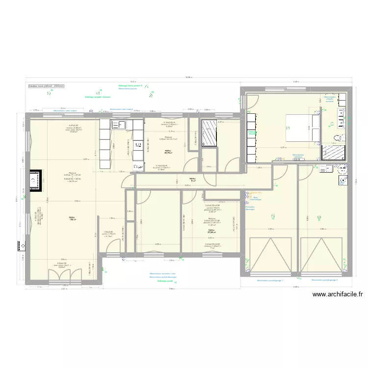 Senouillac v5.1 surface peintures. Plan de 18  et 161 m²