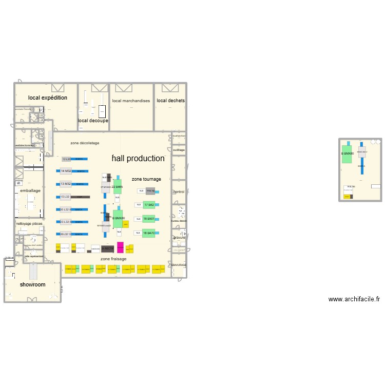ATELIER FRAIPONT NEW  PLAN MACHINES 3. Plan de 46 pièces et 4037 m2