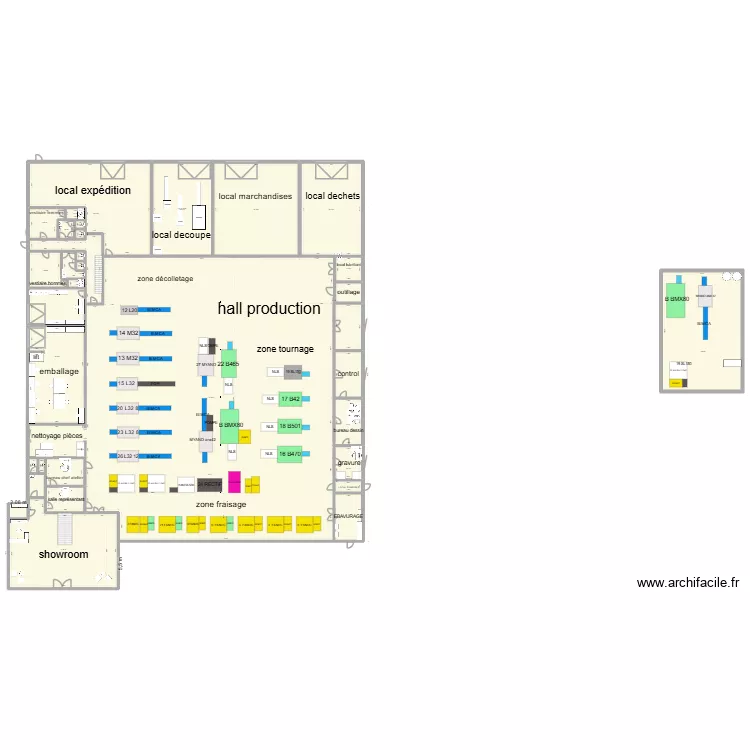 ATELIER FRAIPONT NEW  PLAN MACHINES 3. Plan de 