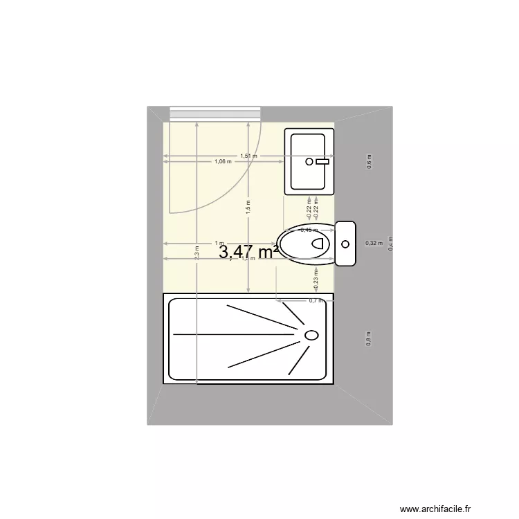 Parter_baie3ok. Plan de 1 et 3 m² Parter_baie3ok. Plan de 1 et 3 m²