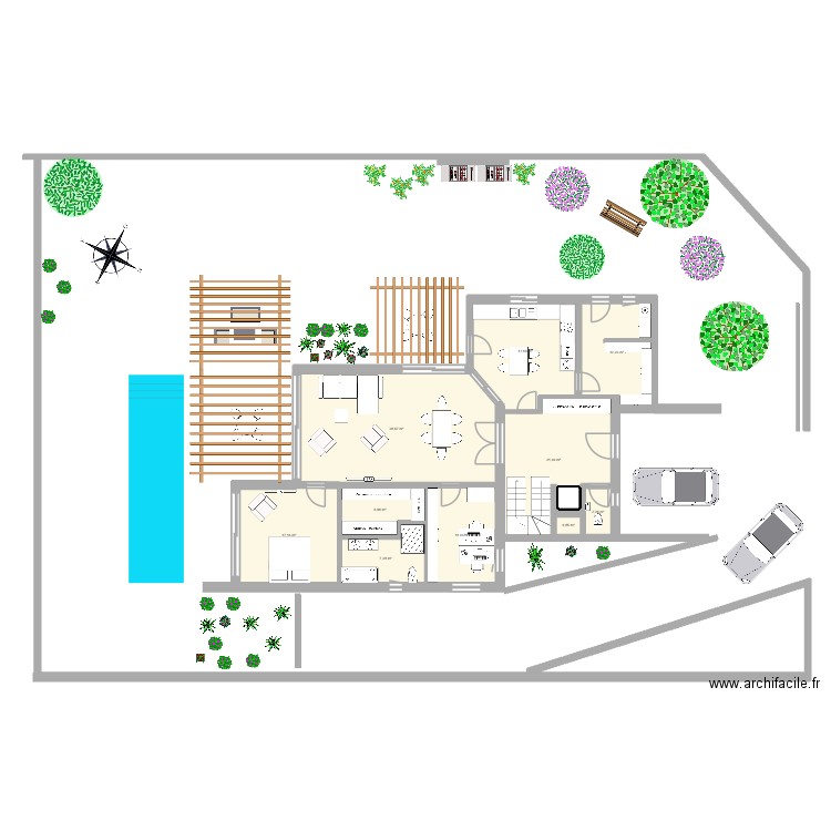Projet 5 (2 modifié)  version 2. Plan de 16 pièces et 206 m2