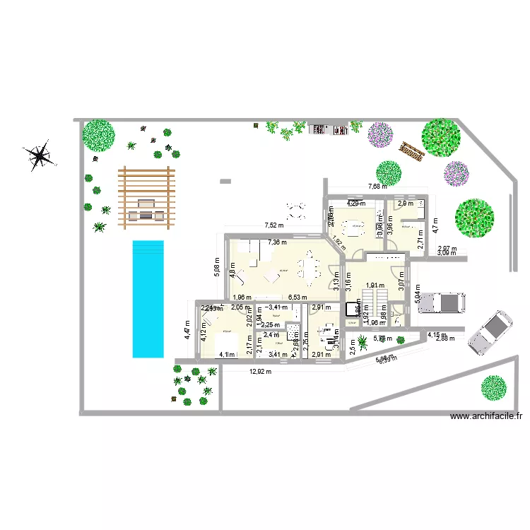Projet 5 (2 modifi&eacute;)  version 2. Plan de 16  et 202 m²