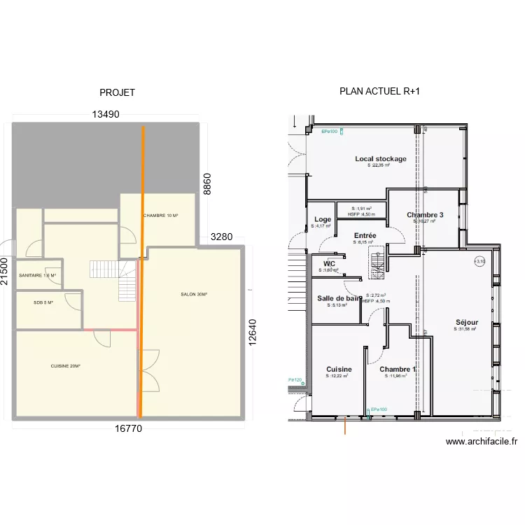LOGT COS R+1. Plan de 