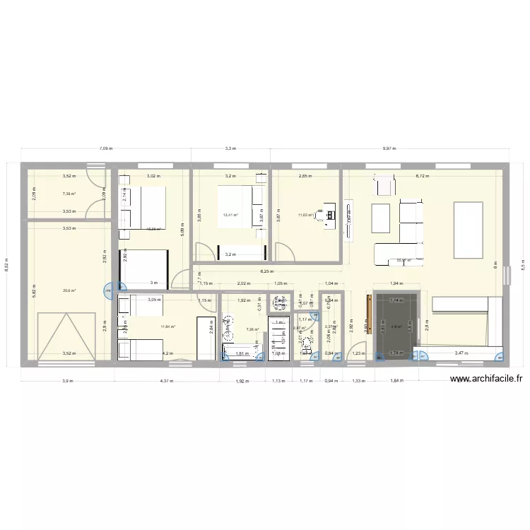 Bilheres. Plan de 11  et 152 m²