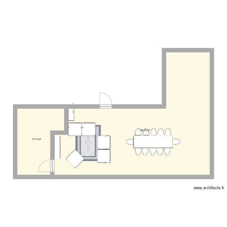 Autre test. Plan de 2 pièces et 66 m2