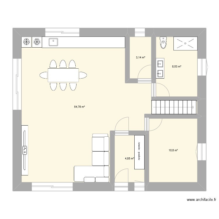 thomas. Plan de 5 pièces et 82 m2