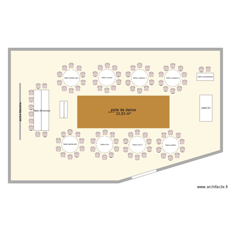 plan de table mariage. Plan de 1 pièce et 290 m2