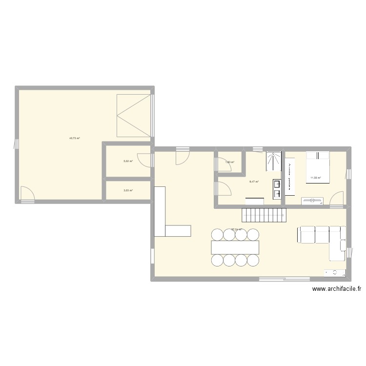 plan garage nord ouest. Plan de 7 pièces et 129 m2