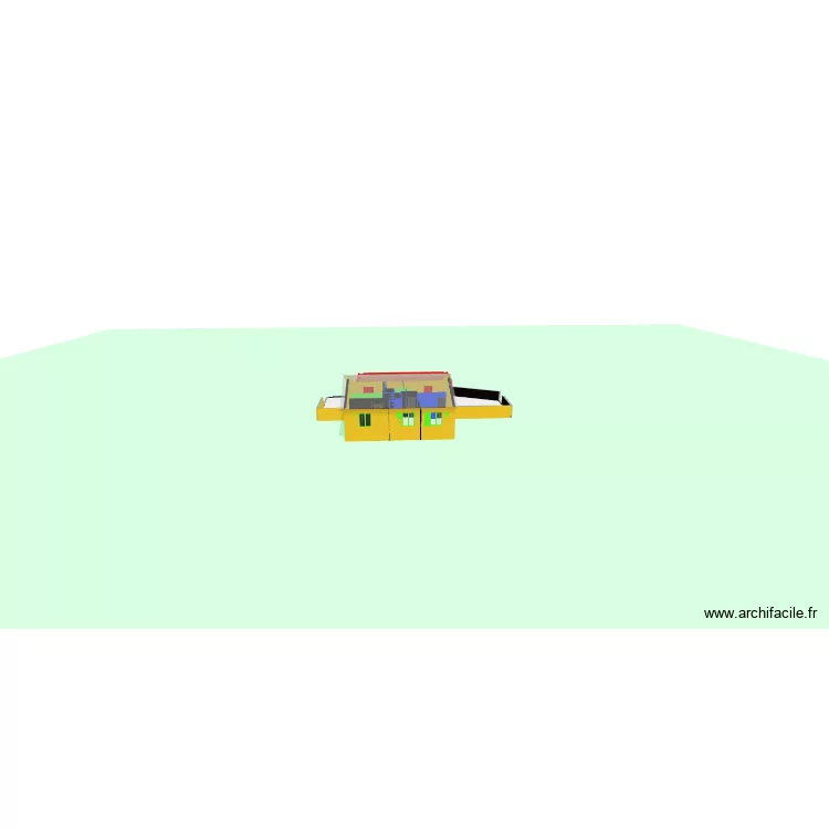 1er &eacute;tage g&icirc;tes salon dans extension. Plan de 18  et 148 m²