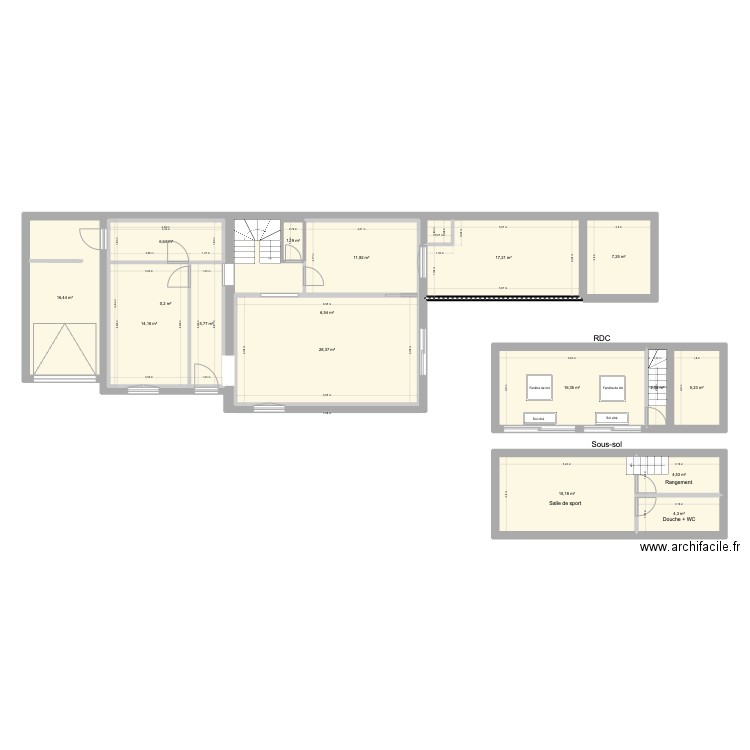 Plan maison saint thib. Plan de 25 pièces et 483 m2