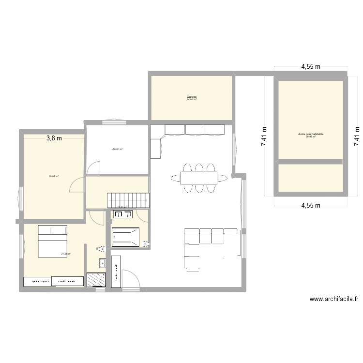funchalinho. Plan de 6 pièces et 108 m2