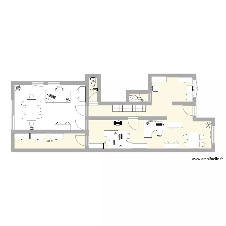 l'etude JD. Plan de 4  et 46 m²