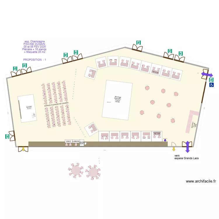 espace champagne PISCINE DUGAIN 05 et 06 FEV 2026 PROP 4 pleinière. Plan de 1 et 584 m² espace champagne PISCINE DUGAIN 05 et 06 FEV 2026 PROP 4 pleinière. Plan de 1 et 584 m²
