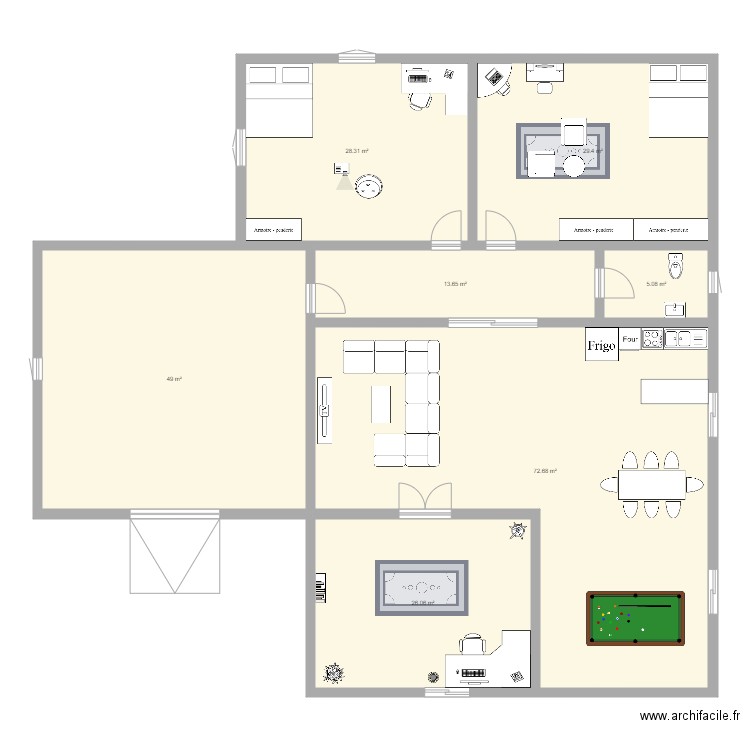 plan1. Plan de 7 pièces et 224 m2