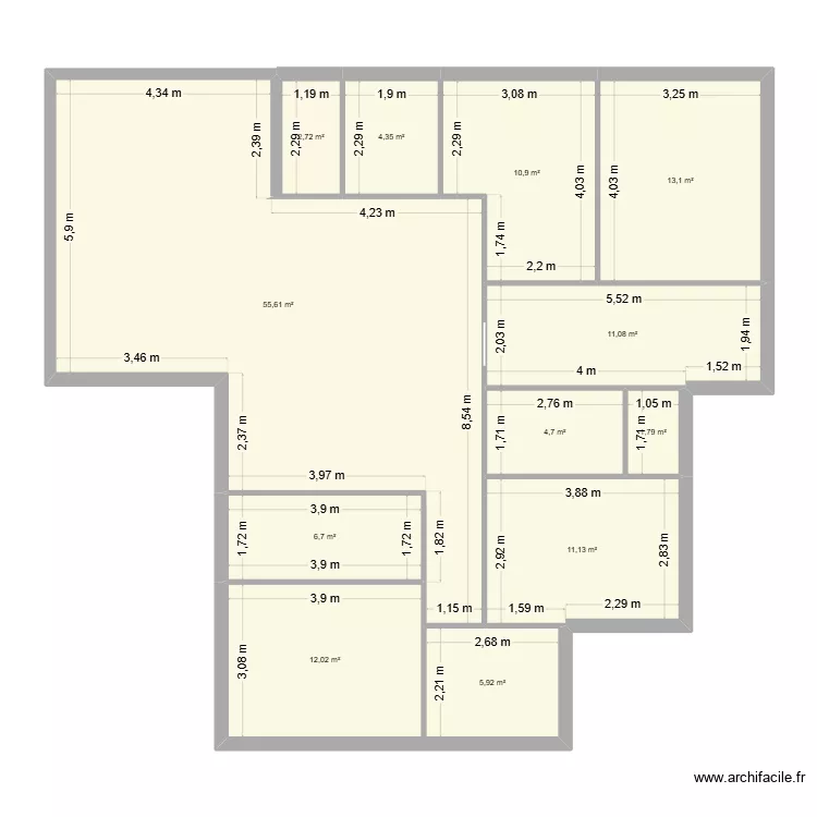maison22. Plan de 12  et 140 m²
