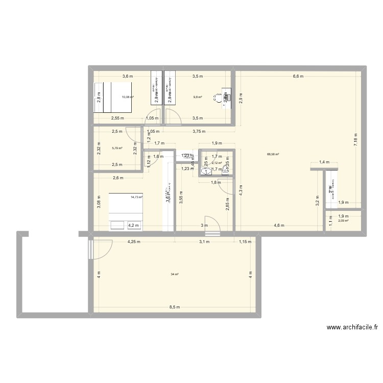 Plan parents. Plan de 0 pièce et 0 m2