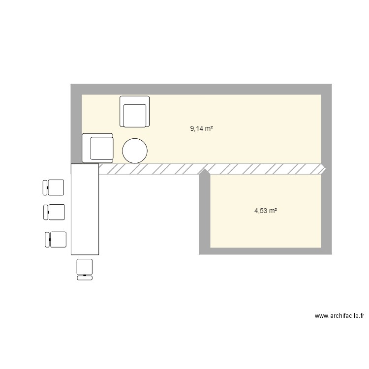 pool house2. Plan de 2 pièces et 14 m2