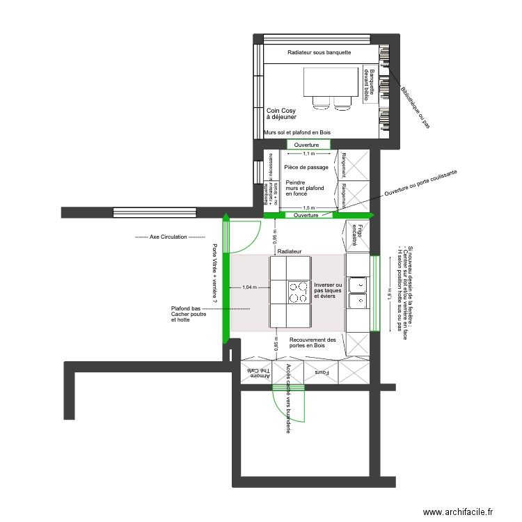 De Prest Cuisine Aménagement 2. Plan de 4 pièces et 34 m2