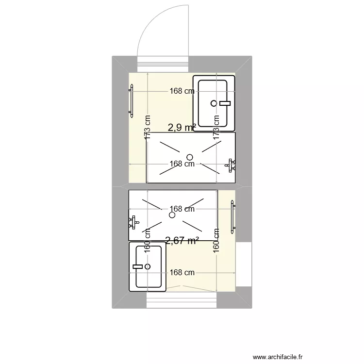 salle de bain pillerie v1. Plan de 