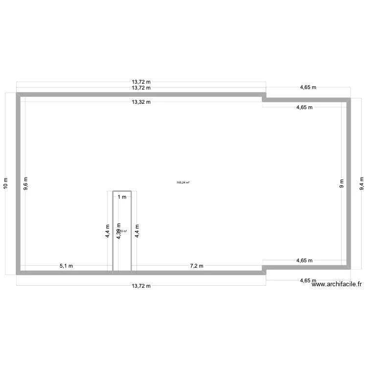 huh. Plan de 2 pièces et 170 m²