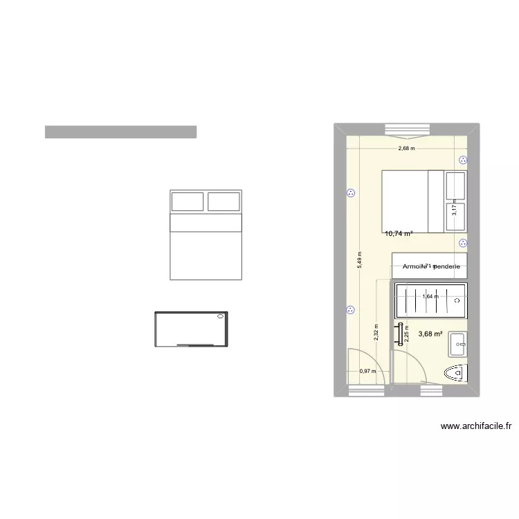 saint maxime. Plan de 2  et 14 m²