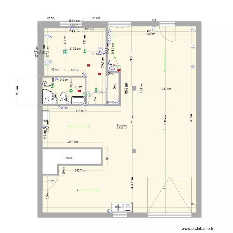 maison 39 sous-sol cotation electricit&eacute; . Plan de 