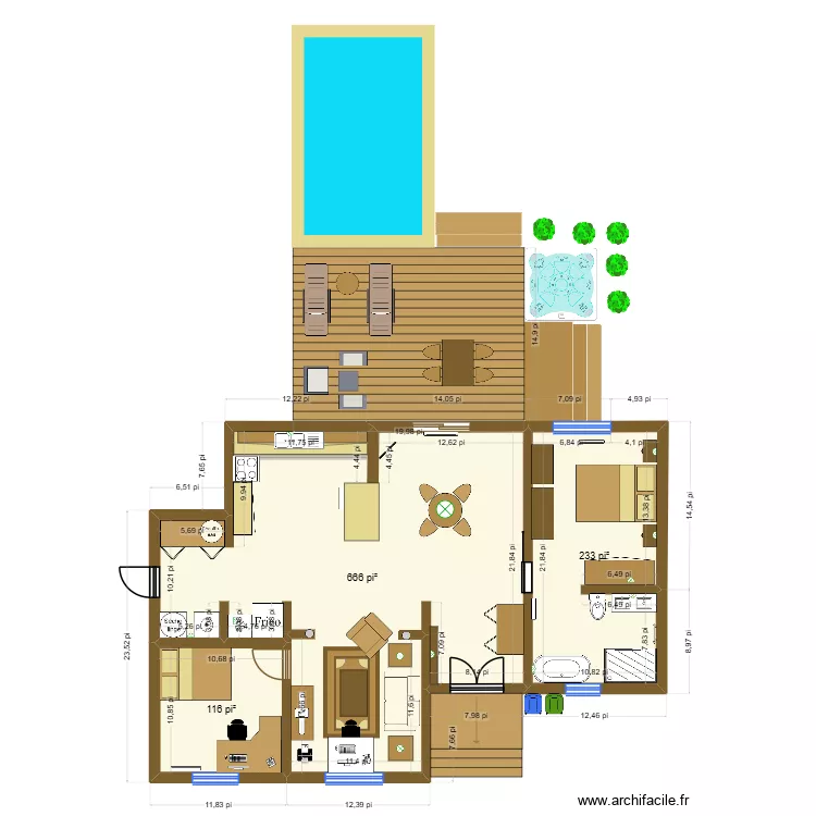 Plan no 1. Plan de 3  et 94 m²