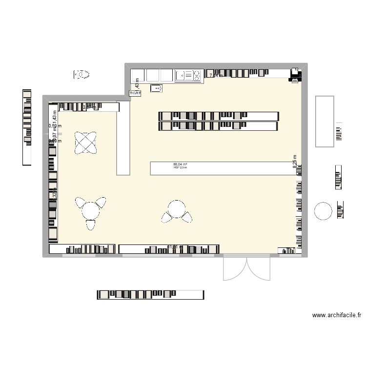 V4S LCR VERGER 5. Plan de 1 pièce et 88 m2