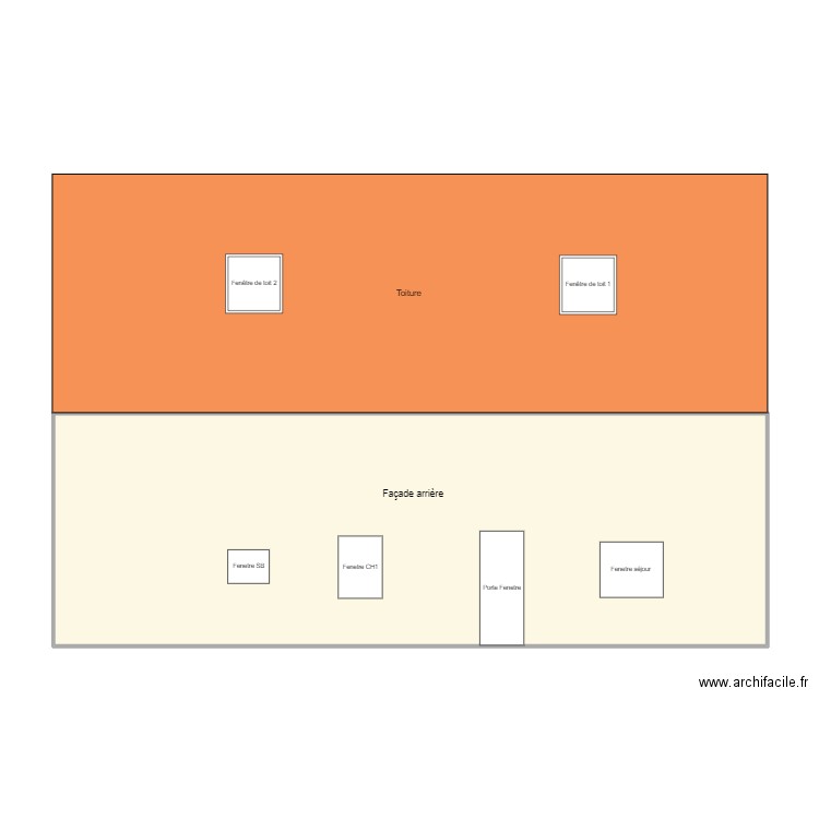 Fenetres de toit . Plan de 1 pièce et 61 m2