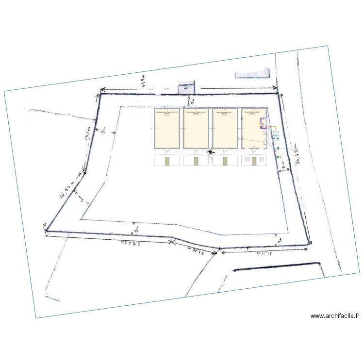 Архитектурен проект - V6 - Западна фасада (Réel). Plan de 5 pièces et 219 m2