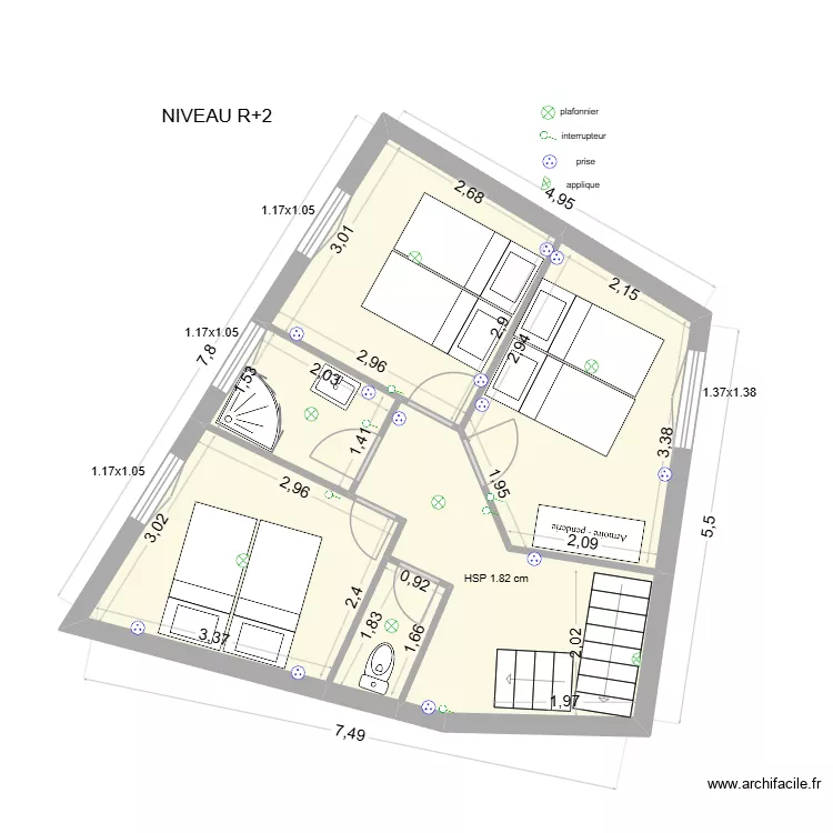 PLAN bleymard R+2. Plan de 6 et 40 m² PLAN bleymard R+2. Plan de 6 et 40 m²